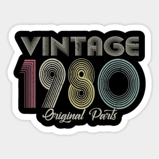 Vintage 1980 Original Part Men Women 40 Birthday Gift Sticker